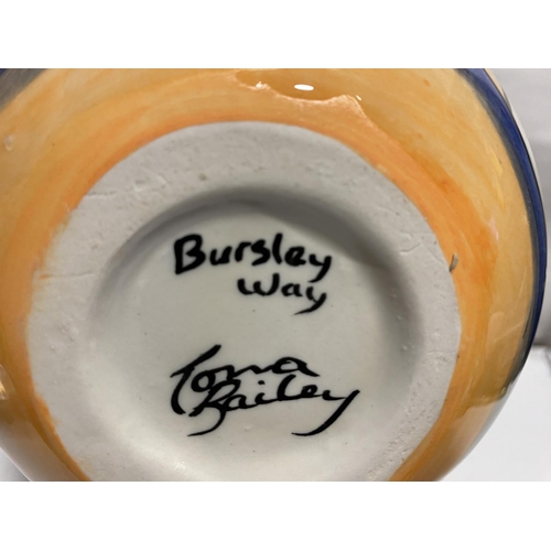 99 - Lorna Bailey 3-Knob Handled Teapot - Bursley Way Design