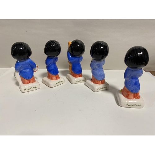 175 - Set of 5 Golly Musicians, stamped Carlton Ware