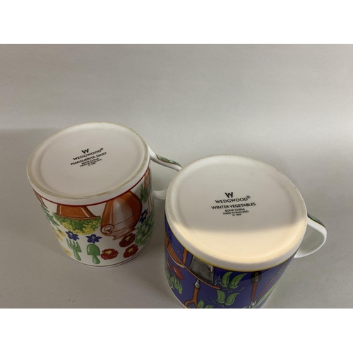 168 - Pair Wedgwood Gardening Theme Mugs