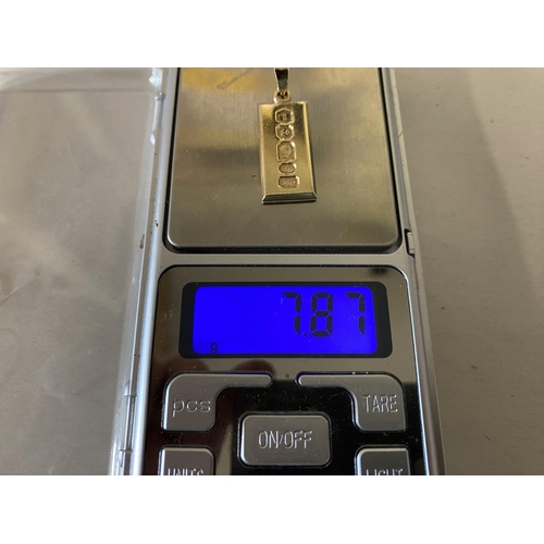 41 - 9ct Gold Ingot - 7.87g weight