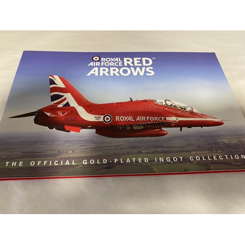 109 - Red Arrows x 6 24ct Gold Plated Ingots in Album