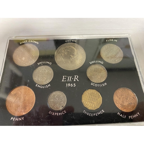 110 - 1965 Elizabeth 11 Coin Set in Perspex Case (Has Scratches)