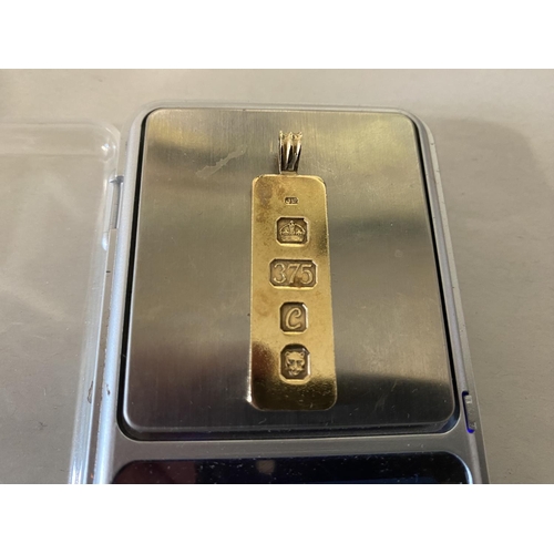 51 - 9ct Gold Ingot - 11.5g weight