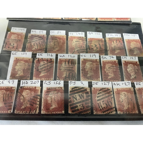 206 - Collection of Penny Red Stamps - Different Plate Numbers