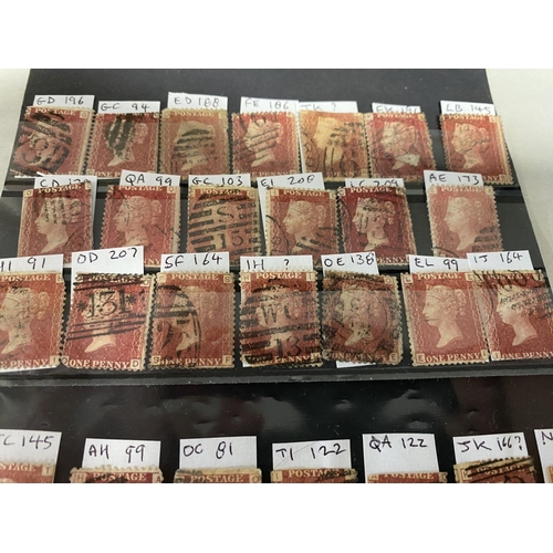 206 - Collection of Penny Red Stamps - Different Plate Numbers