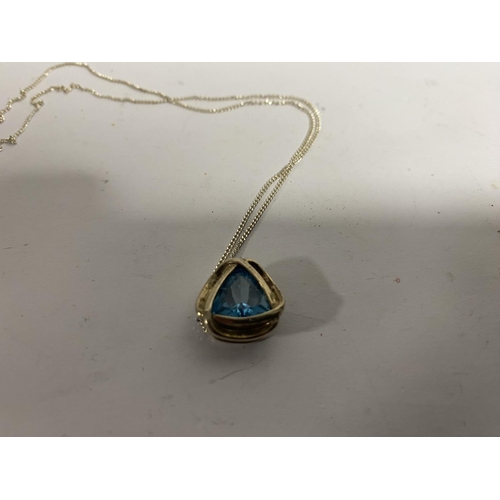 255 - Sterling Silver & Blue Topaz Necklace