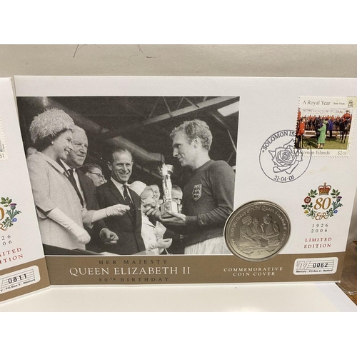 299 - Elizabeth 11 Commemorative 80th Birthday Coin Covers