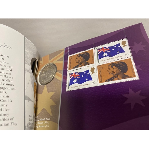 300 - Elizabeth 11 Royal Visit to Australia Coin/Stamps Pack