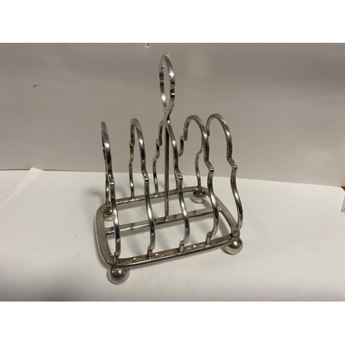 309 - Hallmarked Silver Toast Rack, Sheffield 1898, 128g weight