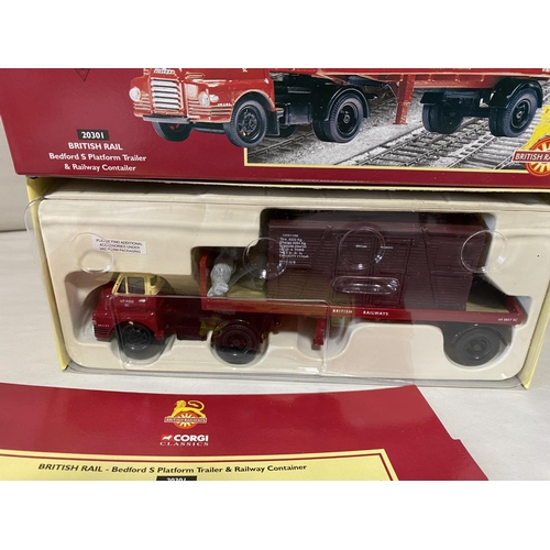 215 - Corgi Bedford S Platform Trailor & Railway Contailer, model 20301