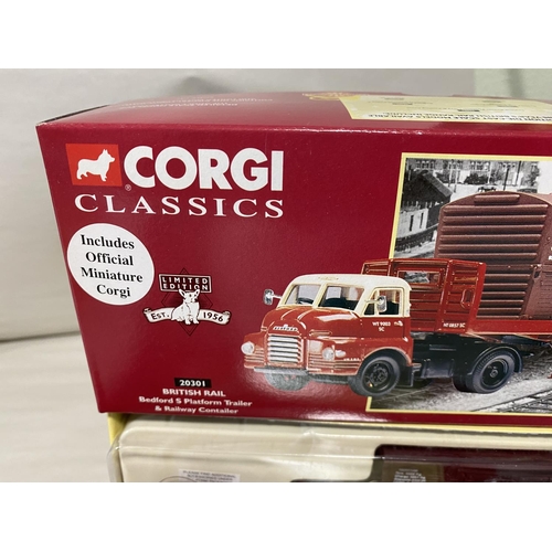 215 - Corgi Bedford S Platform Trailor & Railway Contailer, model 20301