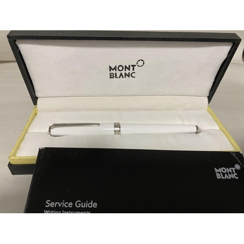 58 - Mont Blanc Pix Rollerball, White Resin & Platinum Trim