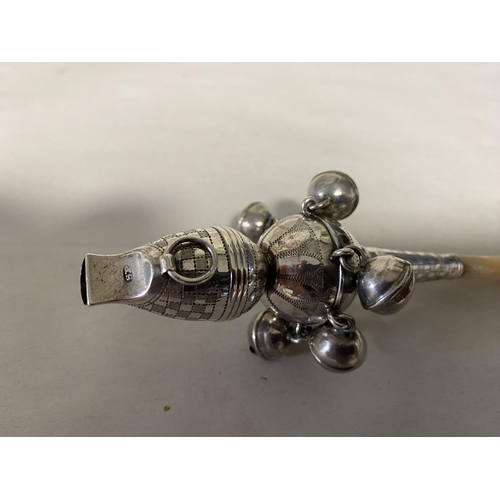 125 - Hallmarked Silver & MOP Baby's Rattle, 5