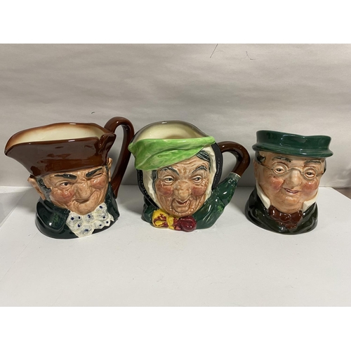 10 - Royal Doulton Medium Character Jugs - Old Charley, Sairey Gamp & Pickwick