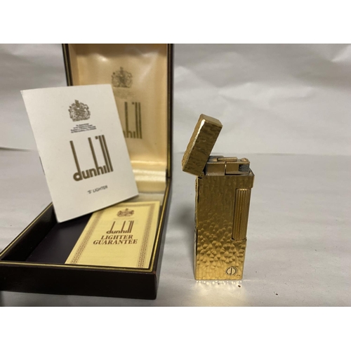 117 - Vintage Dunhill Lighter (needs Gas) With Box & Paperwork