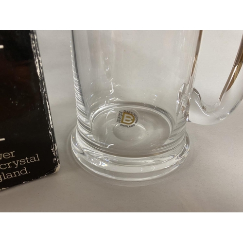 227 - Dartington Crystal Handmade Real Ale Tankard by Frank Thrower with Original Box