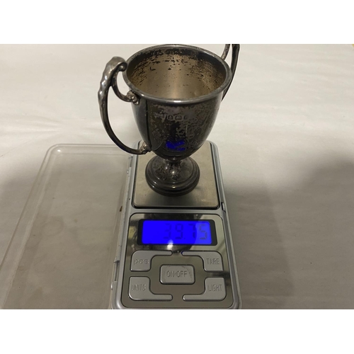 168 - Hallmarked Silver Trophy by Walker & Hall c1932 - 39.75g Weight (needs a clean)