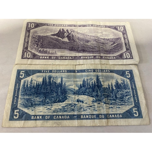 220 - 1954 Canadian $5 & $10 Bank Notes