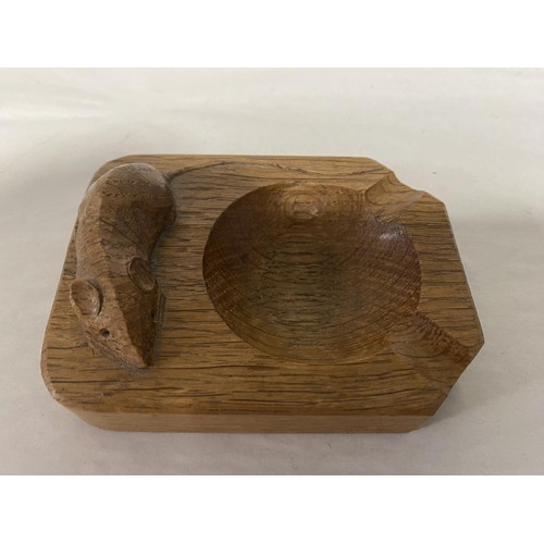 261 - Mouseman - Robert Thompson Oak Ashtray, Good Condition