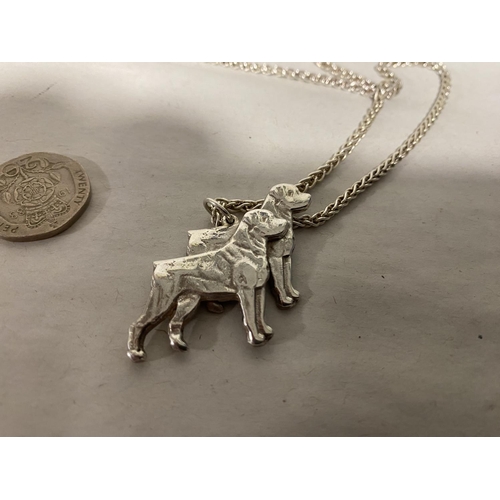 277 - Sterling Silver Rottweiler Pendant on 925 Silver Chain