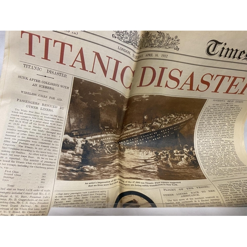 279 - Titanic Facsimilie Newspaper plus FDC Signed by B V Dean - Survivor of The Titanic