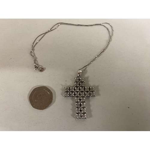 80 - Sterling Silver Cross Pendant on 925 Silver Chain