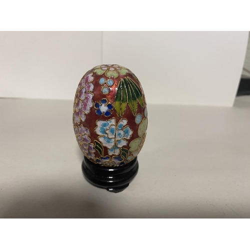 136 - Cloisonne Egg on Stand, 3