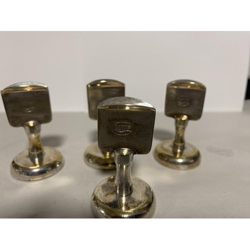 181 - Set of 4 Silver Plated Menu Holder, Stamped MWP