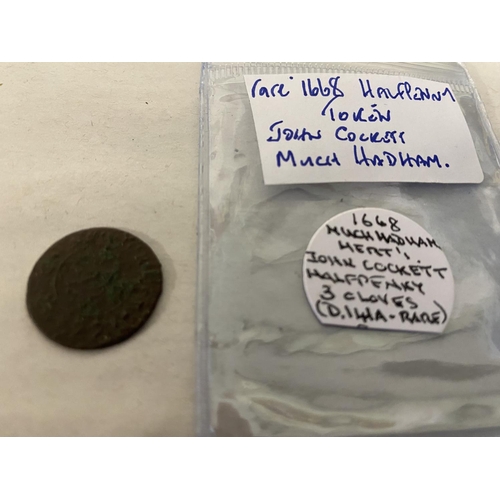 299 - 1668 Much Hadham Halfpenny Token (wear)