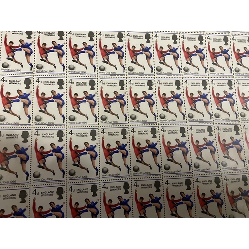 51 - Sheet of 120 Mint 'England' World Cup Winners 1966 Stamps