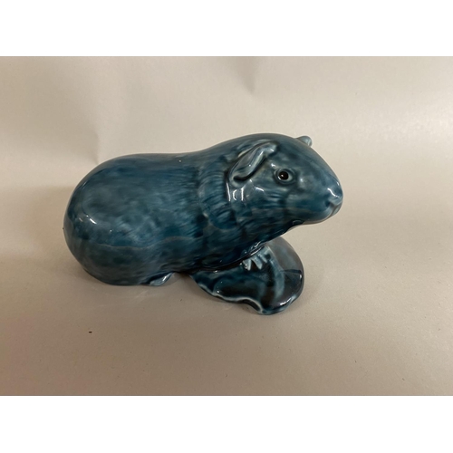 38 - Poole Pottery Blue Glaze Guinea Pig