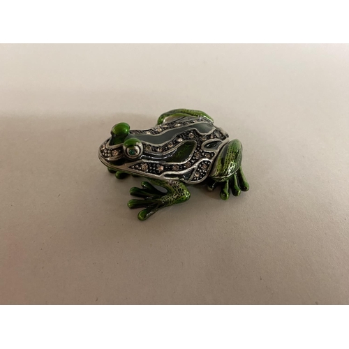 39 - Jewelled & Enamelled Hinged Lid Frog Trinket Box