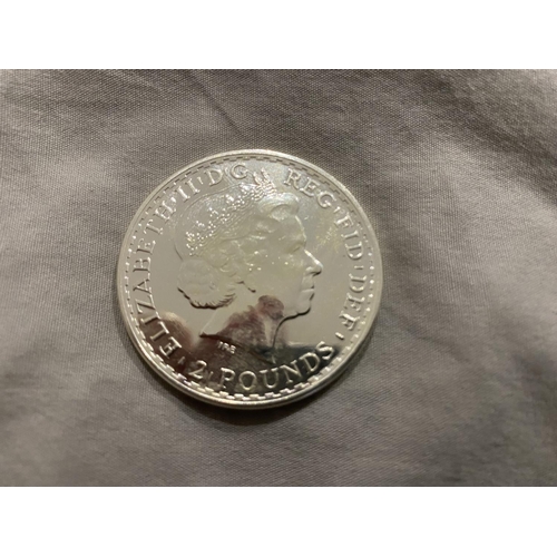 128 - .999 Silver 1 Ounce 2014 Britannia £2 Coin