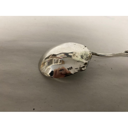 74 - Silver (800) Grade Rose Handled Spoon