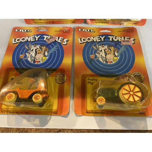 16 - 4 x Vintage c1989 ERTL Carded Looney Tunes Figures