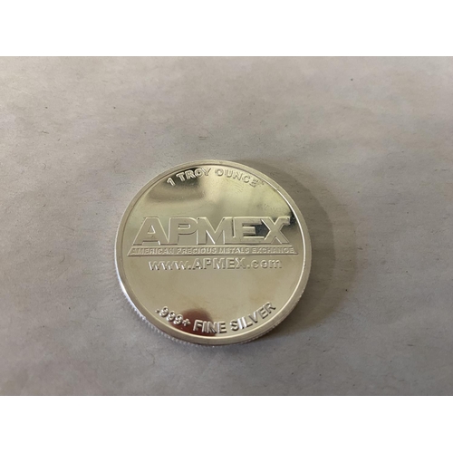 80 - APMEX (Americas Precious Metal Exchange) 1 Troy Ounce .999 Silver Coin