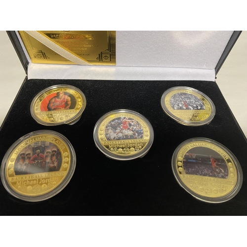 261 - Michael Jordan Set of Gold Plated Coins with Box & Certificate