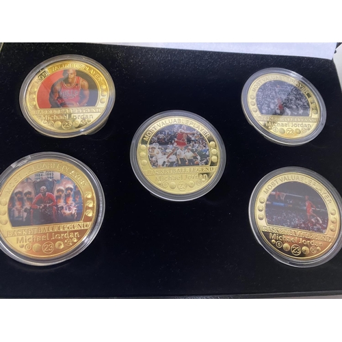 261 - Michael Jordan Set of Gold Plated Coins with Box & Certificate