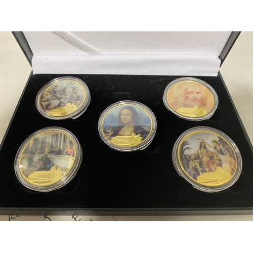 263 - 500th Anniversary of Leonardo Da Vinci Gold Plated Coin Set, Boxed