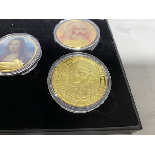 263 - 500th Anniversary of Leonardo Da Vinci Gold Plated Coin Set, Boxed