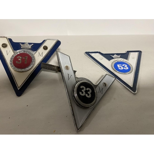 268 - 3 x Veteran Motorist Metal Car Badges