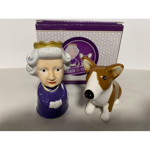 173 - Queen & Corgi Cruet Set