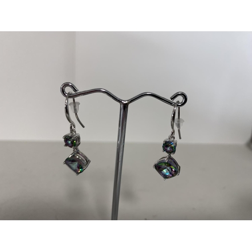 194 - 925 Silver & Mystic Topaz Earrings