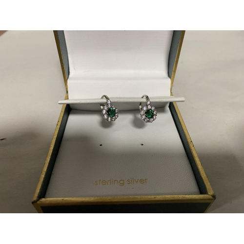 199 - Sterling Silver Stone Set Pair of Earrings