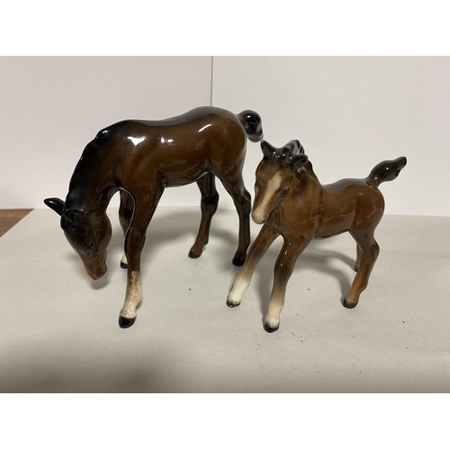 61 - 2 x Beswick Ponies (1 a/f)