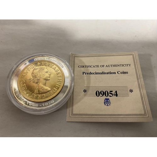 17 - Gold Plated Inlay Penny Coin with Certificate