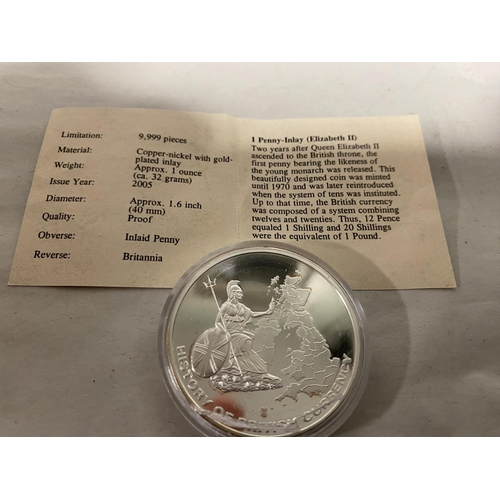 17 - Gold Plated Inlay Penny Coin with Certificate