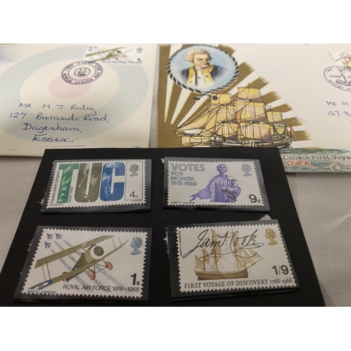 203 - 4 x 1960's Anniversary FDC's & Mint Stamps Matching Each