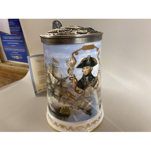 141 - Royal Worcester Tankard/Stein Commemorating Nelson's Victory at Trafalgar with Certificate