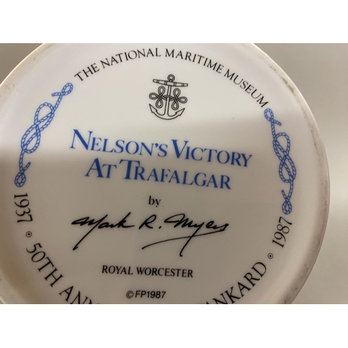 141 - Royal Worcester Tankard/Stein Commemorating Nelson's Victory at Trafalgar with Certificate